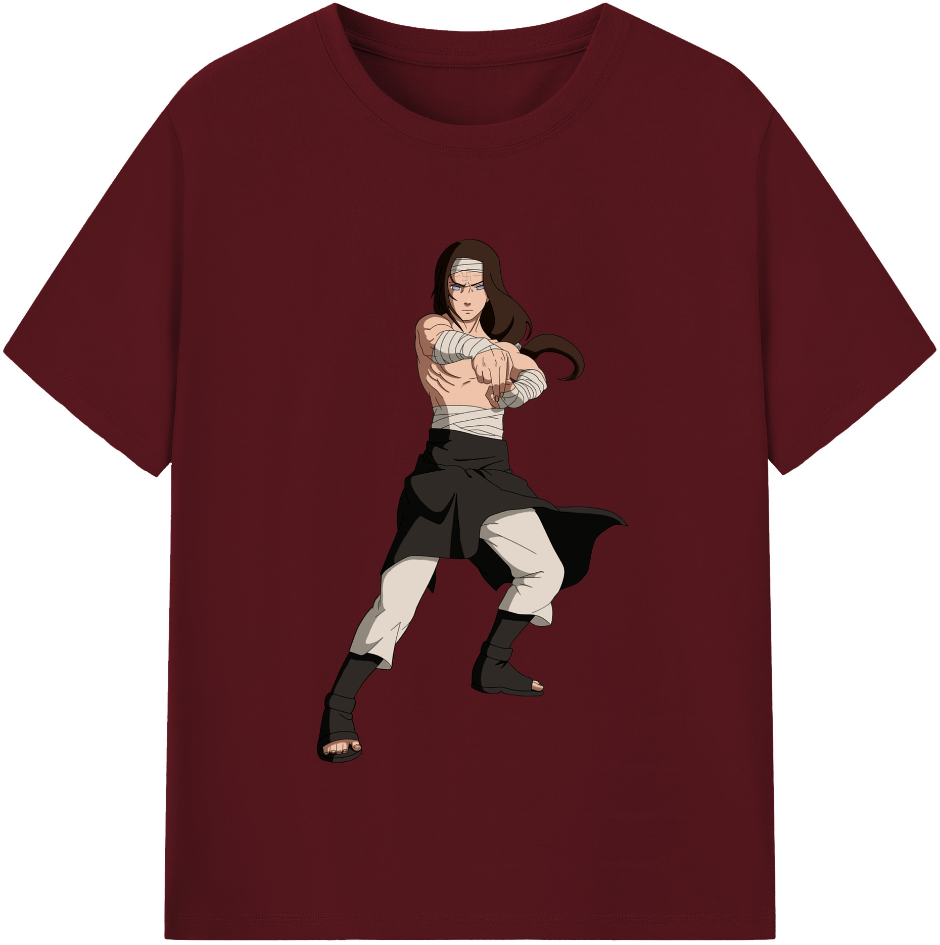 （画像用） NARUTO -ナルト- 日向ネジ Hyūga Neji 綿100％半袖Tシャツ（フロントプリント）